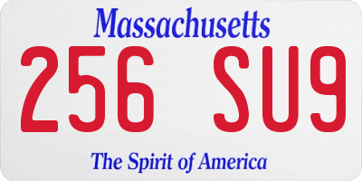 MA license plate 256SU9