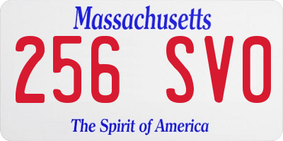 MA license plate 256SV0