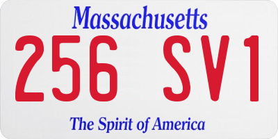 MA license plate 256SV1