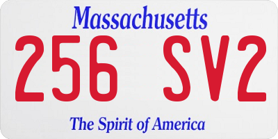 MA license plate 256SV2