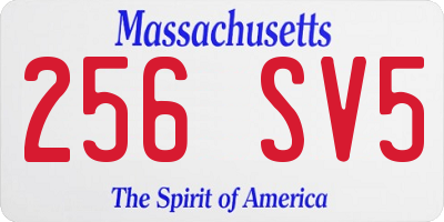 MA license plate 256SV5