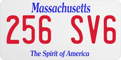 MA license plate 256SV6