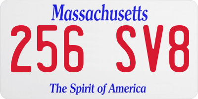 MA license plate 256SV8