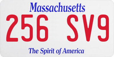 MA license plate 256SV9