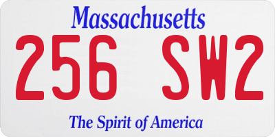 MA license plate 256SW2