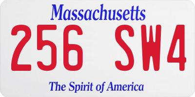 MA license plate 256SW4