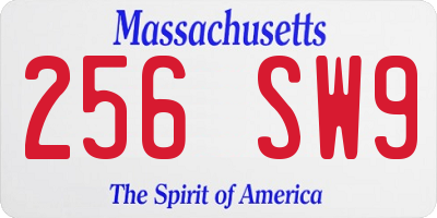 MA license plate 256SW9