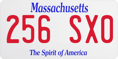 MA license plate 256SX0