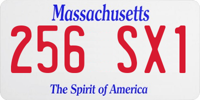 MA license plate 256SX1