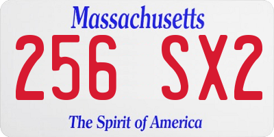 MA license plate 256SX2