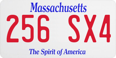 MA license plate 256SX4