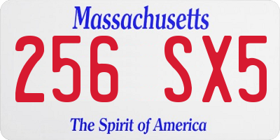 MA license plate 256SX5