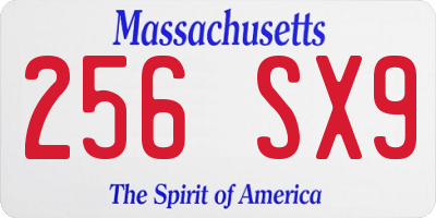 MA license plate 256SX9