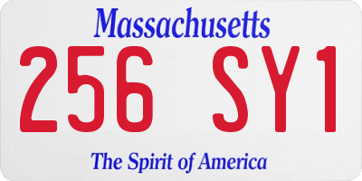 MA license plate 256SY1