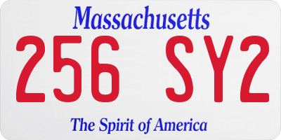 MA license plate 256SY2
