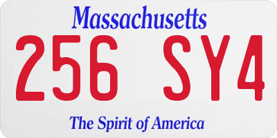 MA license plate 256SY4