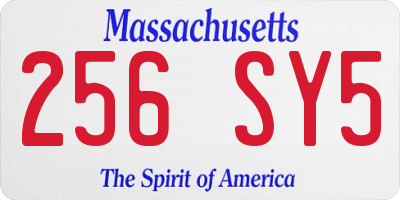 MA license plate 256SY5