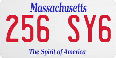 MA license plate 256SY6