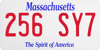 MA license plate 256SY7