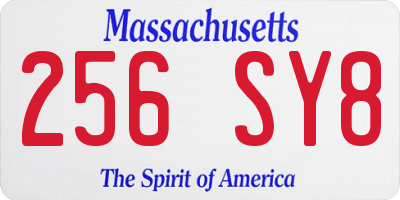 MA license plate 256SY8