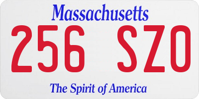 MA license plate 256SZ0