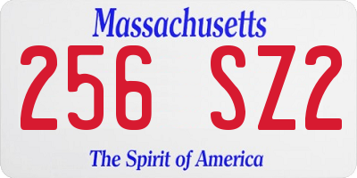MA license plate 256SZ2