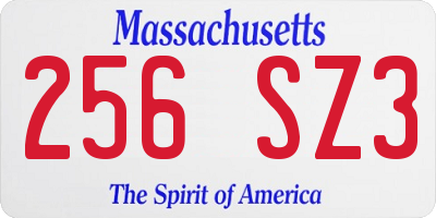 MA license plate 256SZ3