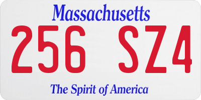 MA license plate 256SZ4