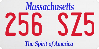 MA license plate 256SZ5