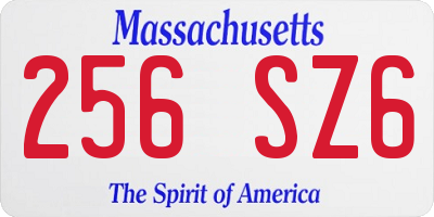 MA license plate 256SZ6