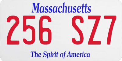MA license plate 256SZ7