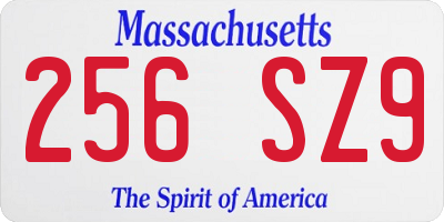 MA license plate 256SZ9