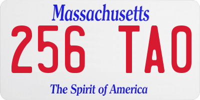 MA license plate 256TA0