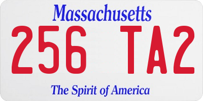 MA license plate 256TA2