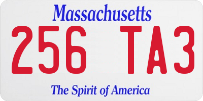 MA license plate 256TA3