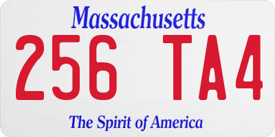 MA license plate 256TA4