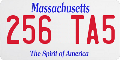 MA license plate 256TA5
