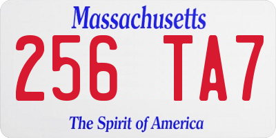 MA license plate 256TA7