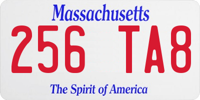 MA license plate 256TA8