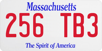 MA license plate 256TB3