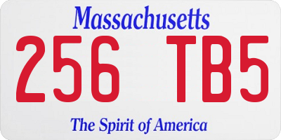 MA license plate 256TB5