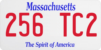 MA license plate 256TC2