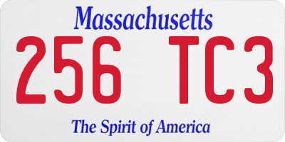 MA license plate 256TC3