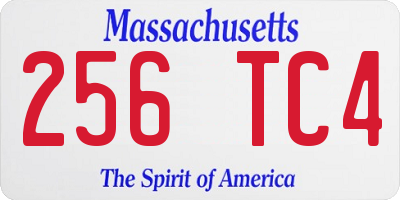 MA license plate 256TC4