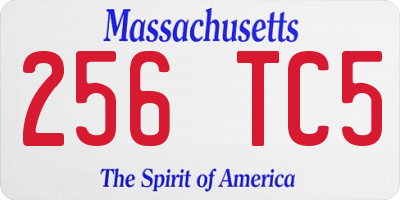 MA license plate 256TC5