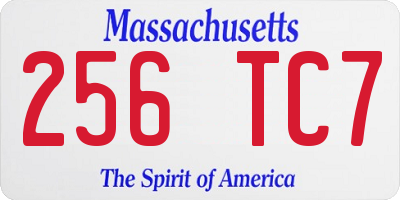 MA license plate 256TC7
