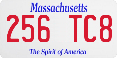 MA license plate 256TC8
