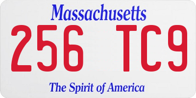 MA license plate 256TC9