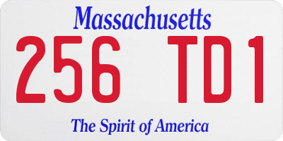 MA license plate 256TD1