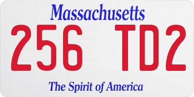 MA license plate 256TD2